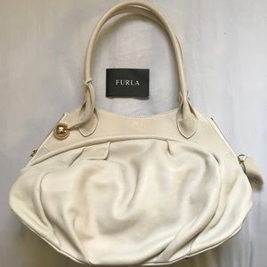 Furla Ivory Cream Leather Purse Shoulder Bag - NWT